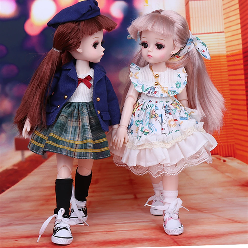 

30cm Cute BJD Doll with Big Eyes DIY Toys Princess Dress Make-up Blyth Dolls Gifts for Girl Princess Toys