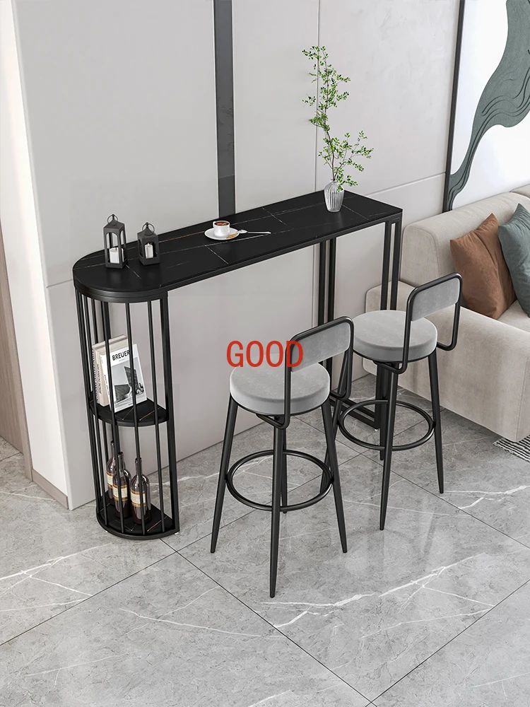 

Small Apartment Home Balcony Leisure High-Leg Table and Chair