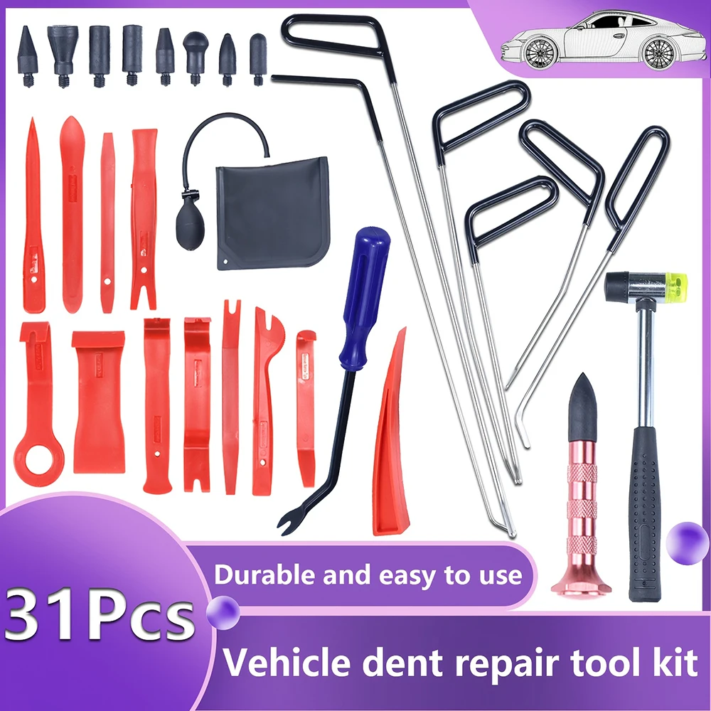 Universal Auto Rods Paintless Dent Repair Hail Remover Hooks Rods Kits Professional Workshop Car Accessories Hands Tools