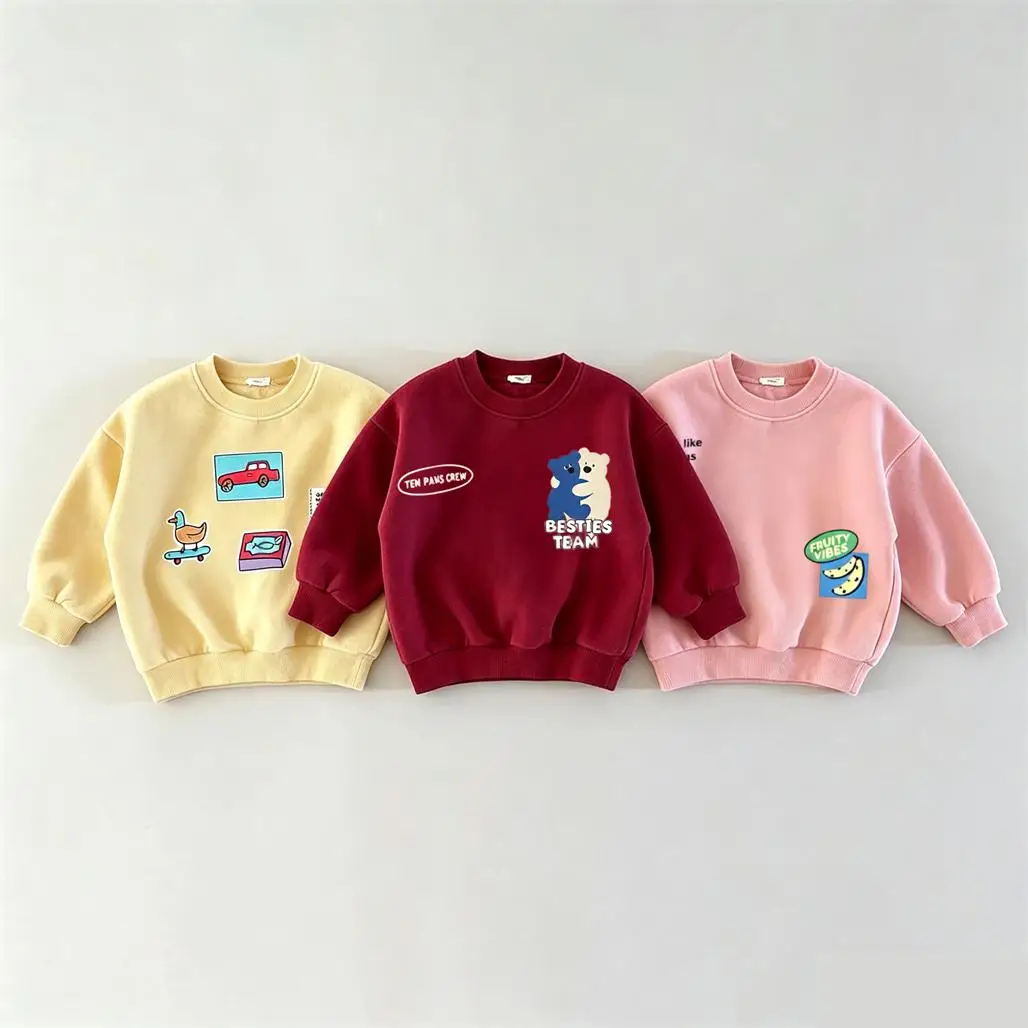 Bedruckte Sweatshirts für Jungen und Mädchen Kleinkinder Neues Design Oberteile Lässige Sportbekleidung 2026 Frühling Herbst Trendiger Hoodie Kinder