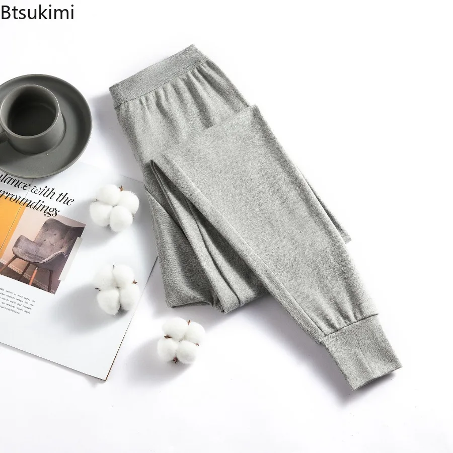 100% Pure Cotton Men's Thermal Underwear Bottoms Soft and Comfortable Solid Color Men Warm Underwear Legging Winter Long Johns