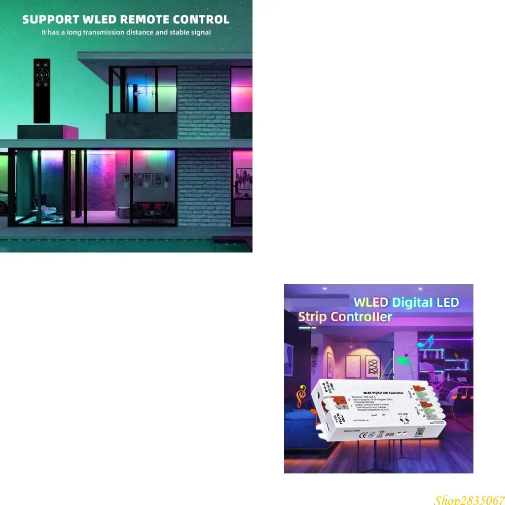 Addressable LED Controller 8266 WLED LED Strips Controller LED Light Remote Controller Easy Wiring App Controls 831F
