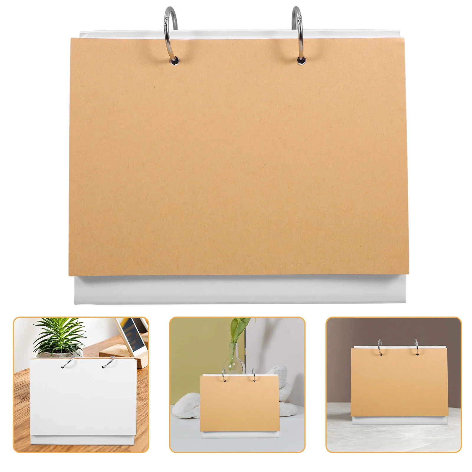 

Blank Desk Calendar DIY Standing Flip Paper Calendar for Office Home Study Decorative Memo Graffiti Hand Painted Planner Gift