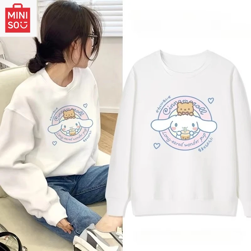 

Sanrio Cinnamoroll Pullover Crew Neck Sweater Women's Spring Autumn Small Cute Loose Lazy Style Student Couple Girlfriend Top