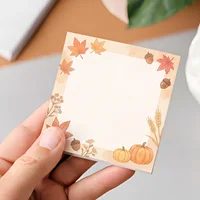2pcs Autumn Sticky Notes, Fall Pumpkin & Maple Leaf Memo Pads, 100 Sheets Total, Removable Self-Adhesive Notes for Planner, To-D 3