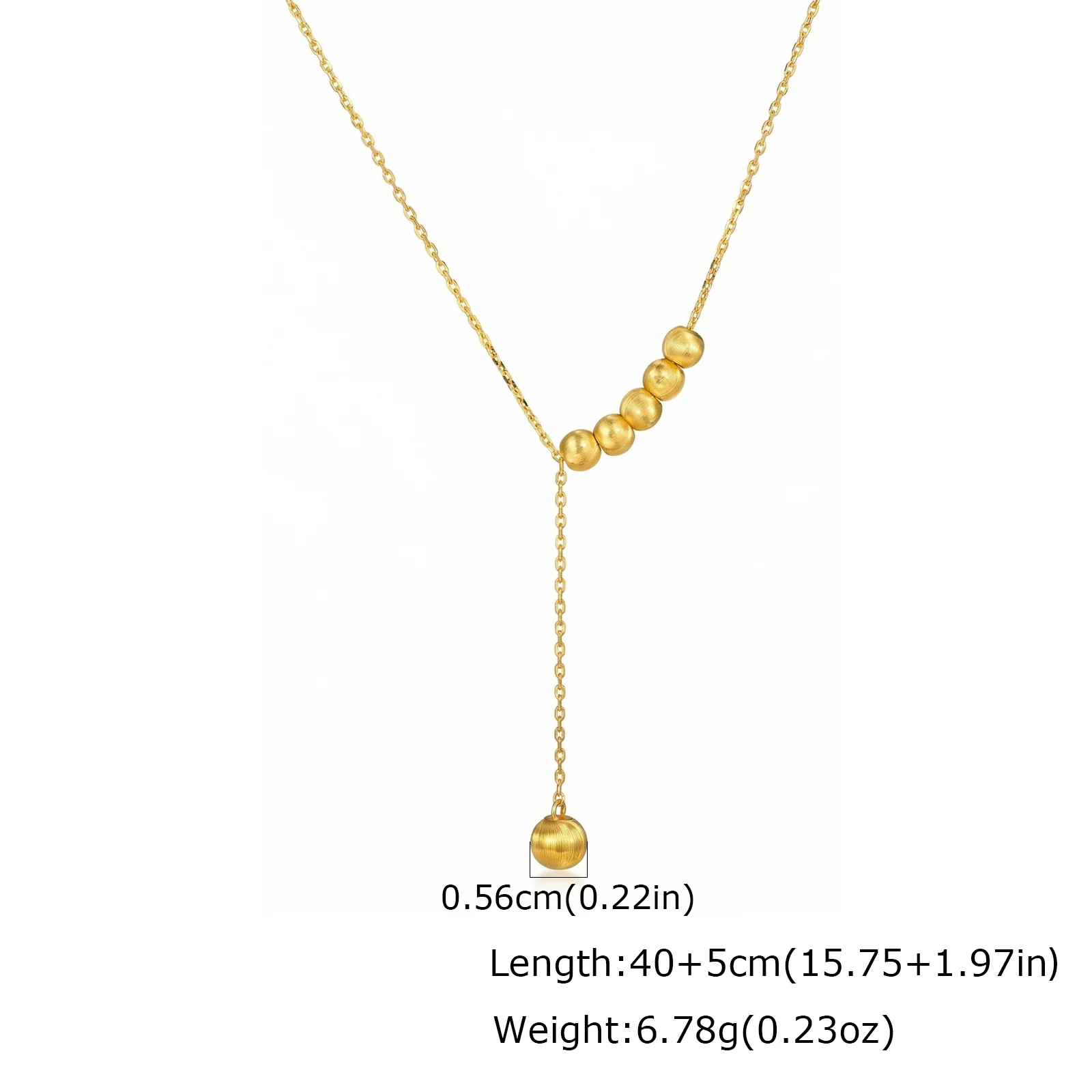 Classic Ball Pendant Necklace, Y-Shaped Long Thin Chain, Simple Metal Necklace for Women, Sweater Chain Jewelry Gift - Image 6