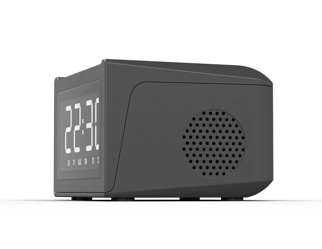 New HF18 Wireless Charging Speaker FM Radio LED Display Alarm Clock Multifunction Digital Alarm Clock Bluetooth Speaker 3 in 1