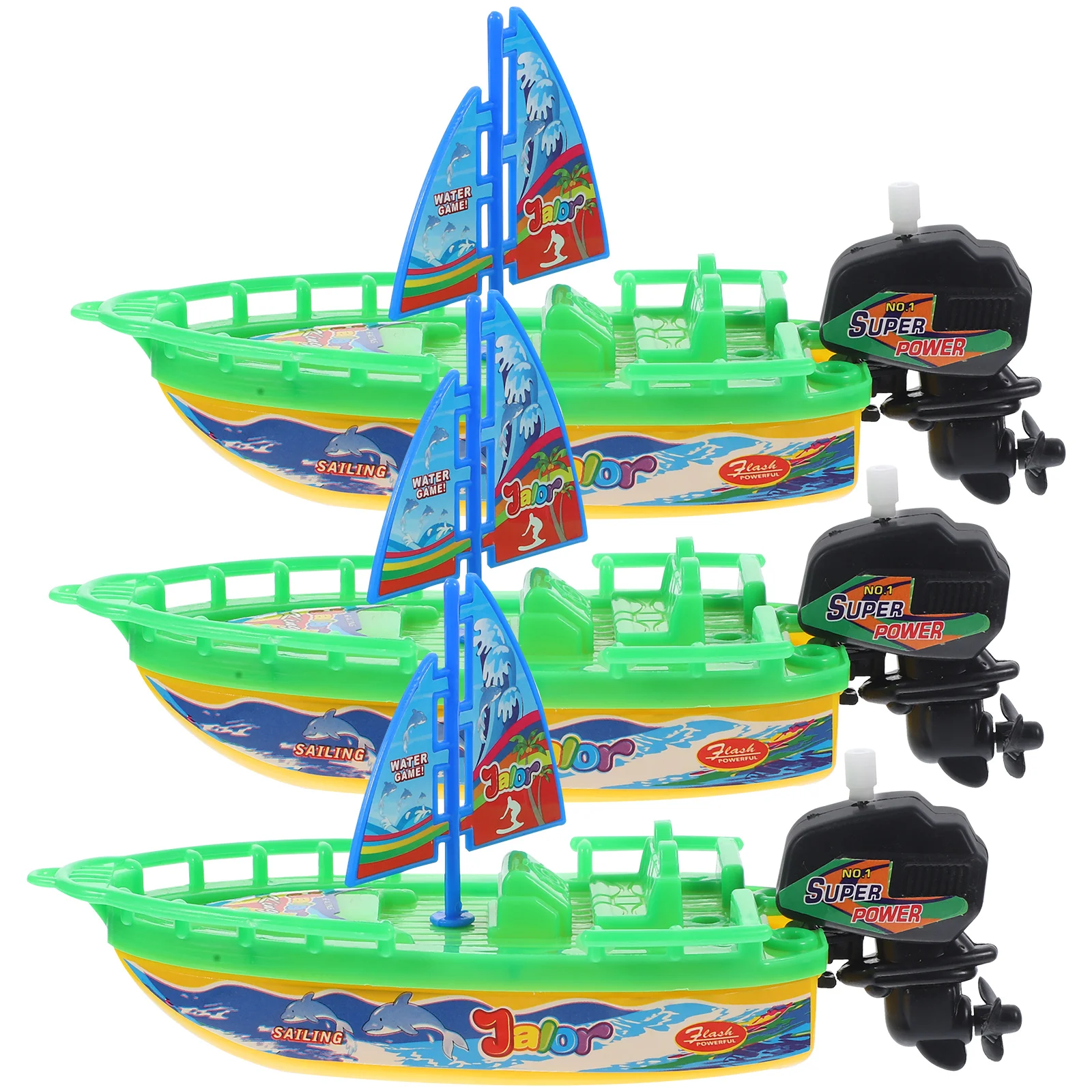 

3 Pcs Clockwork Boat Toy Speedboat Bathtub Windup Swimming Pool Water Play Sailboat Toys Take Mini Child