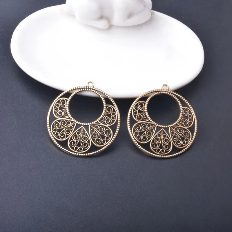 10 Stück/Set Ethnische Antike Silber- und Goldfarbene Anhänger für Schmuckherstellung, Geometrische Quadratische Ovale Boho-Anhänger für DIY Damenohrringe – Detail 11