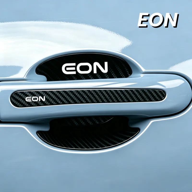 Door Bowl Exterior Stickers Cover 8PCS for Hyundai EON Logo Carbon Fiber Strip Texture Protect Anti Scratches Tape Car Decals