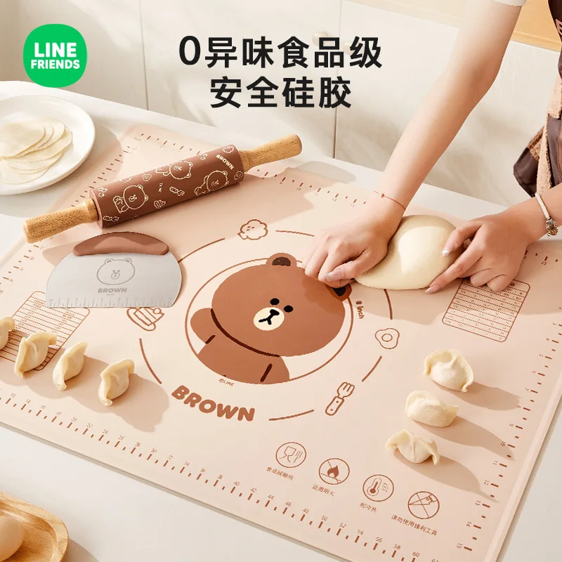 LINE FRIENDS Kneading Mat for Home Use, Rolling and Kneading Mat Panel Combination, High Temperature Resistant Baking Mat