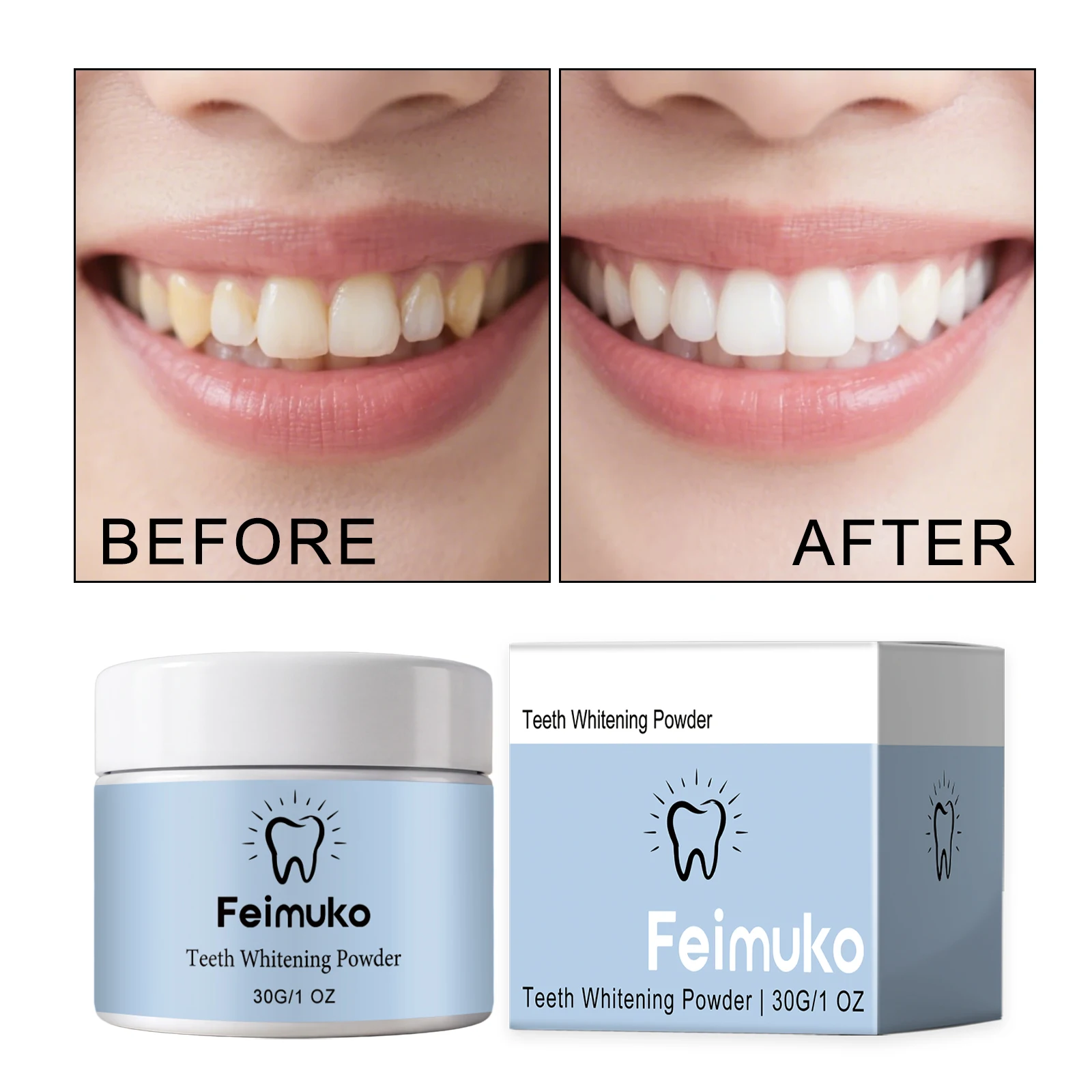 Teeth Whitening Powder Removing Plaque & Surface Tartar Eliminating Bad Breath Freshen Breath Boost Shiny Tooth Cleaning Powder