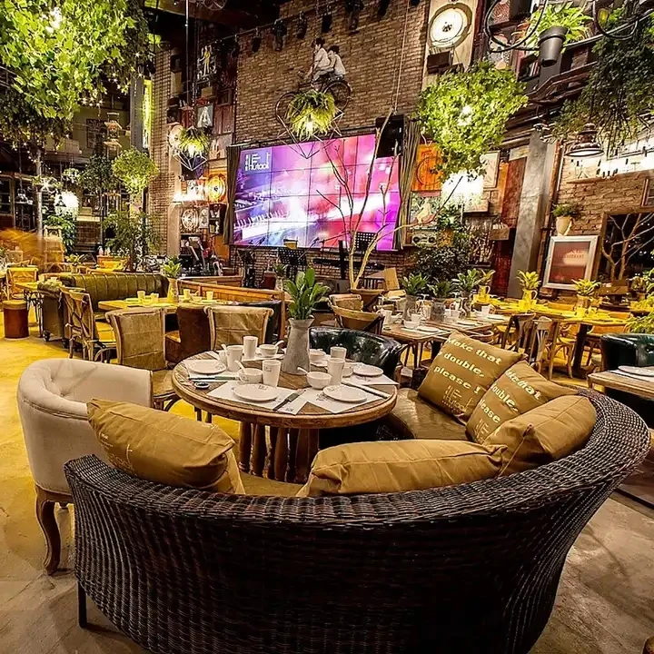 #Rustic Music Theme Bar Club Sofa Banquette Seating Meal Restaurant Table And Chair Set