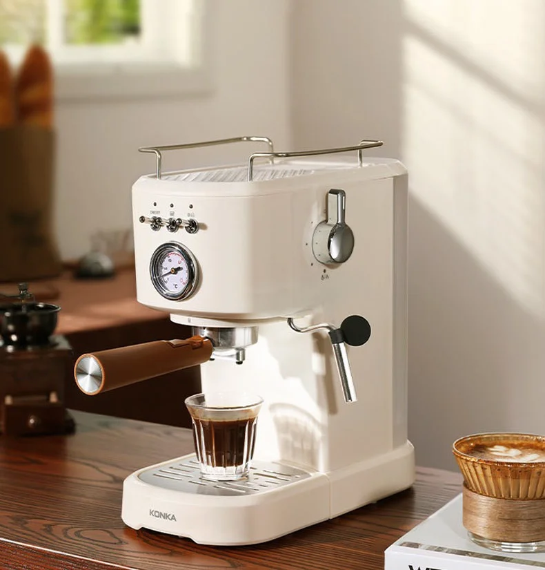 ماكينة صنع القهوة المنزلية ذات المقبض الصغير ماكينة القهوة شبه الأوتوماتيكية