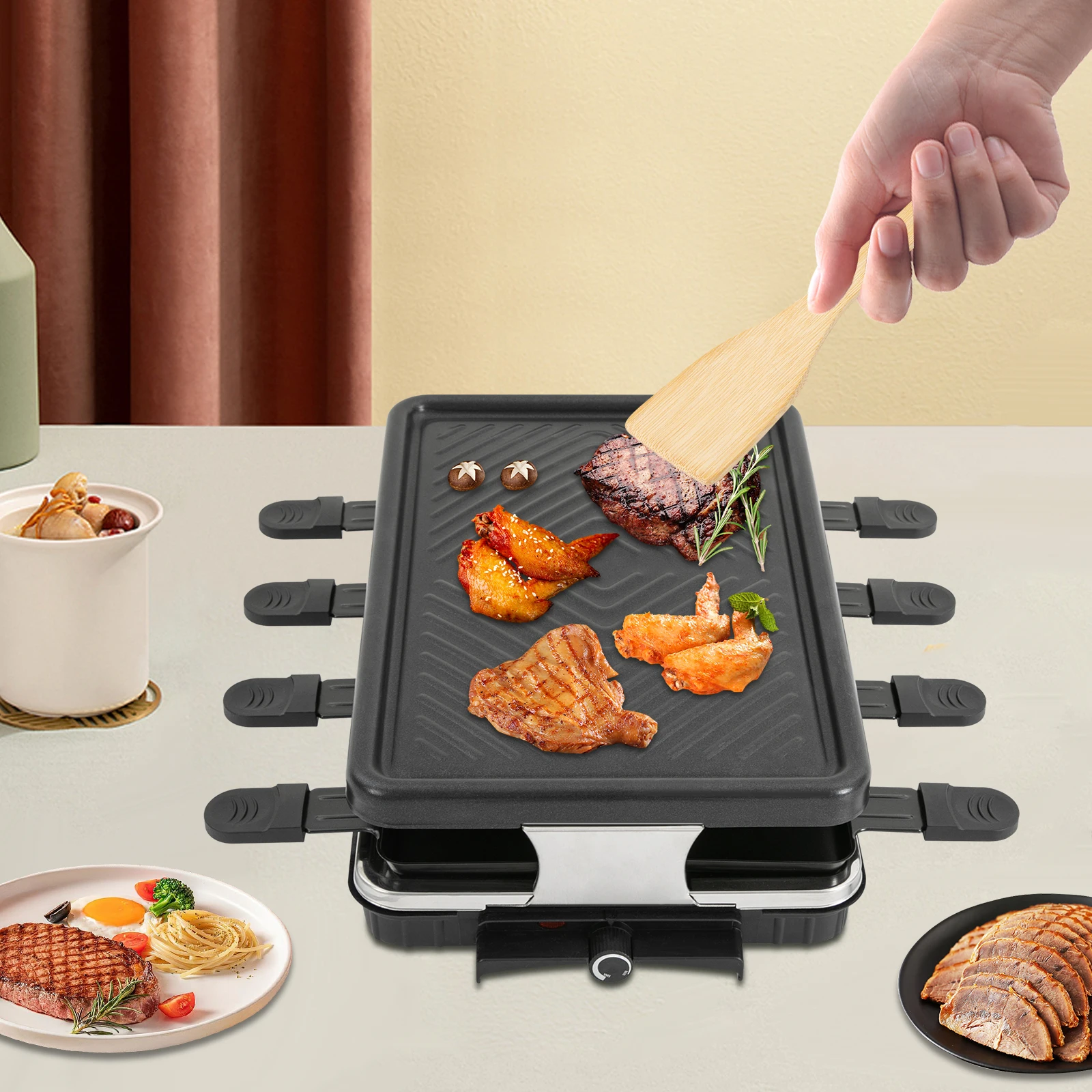 BBQ Grill 1300W Portable electric barbecue oven U-shaped Heater Mit Anti-slip Feet For Barbecues, Parties, Decks, Restaurants