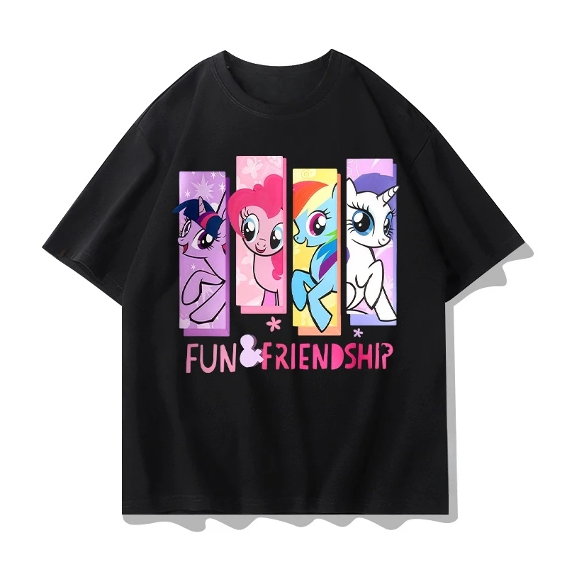 

My Little Pony 2025-26 Summer Anime Graphic 100% Cotton Printed Hasbro Brand Children and Unisex T-shirt Breathable Loose Casual