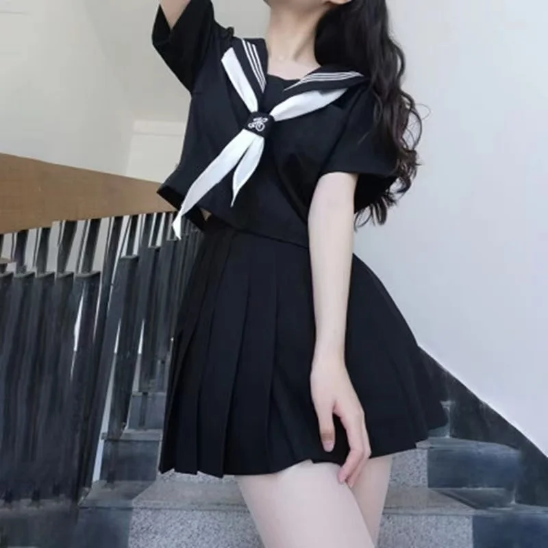 

Japanese School Uniform JK Uniform Girl S-XXL JK Japanese College Style Suit Sailor Costume Women Sexy Shirt Pleated Skirt