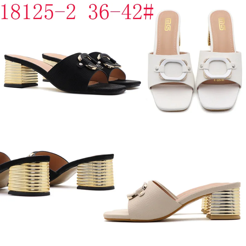 Chaussures Rome à talons bas en caoutchouc PU, chaussures Rome en tissu