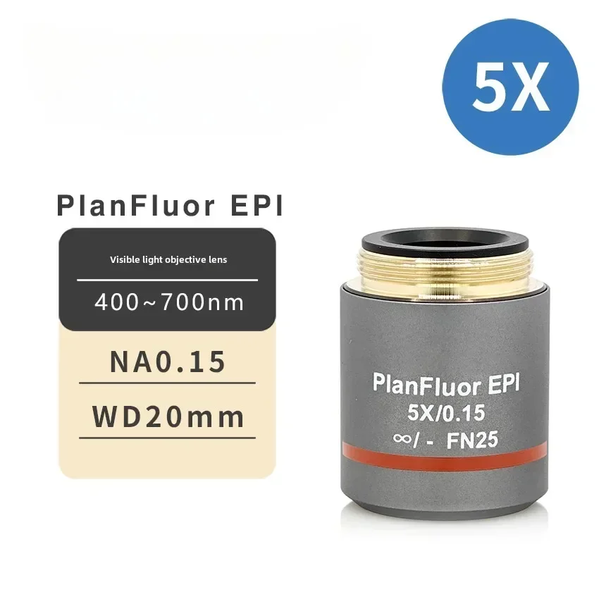 5X10X 20X 50X 100X Metallurgical Microscope Plan-Fluor Semi-Apochromatic Infinite Correction Objective Lens with RMS Thread