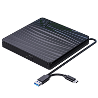 External CD/DVD Drive for Laptop, USB 3.0 & Type-C Portable CD DVD +/-RW Burner Optical Drive Reader Writer DVD Player