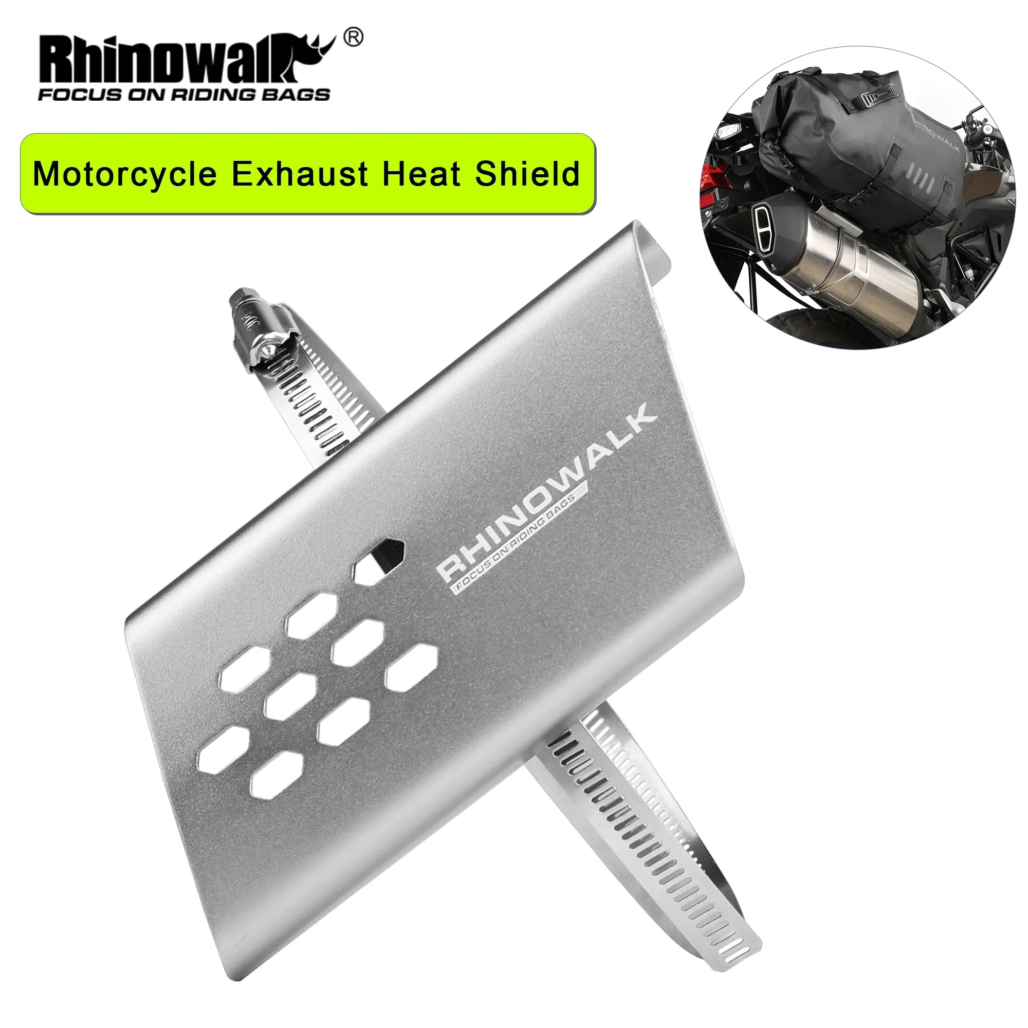 Rhinowalk Motorcycle Exhaust Pipe Heat Shield 1 or 2 Pc Universal Motor Exhaust Protector Cover Guard Anti-scalding Accessory