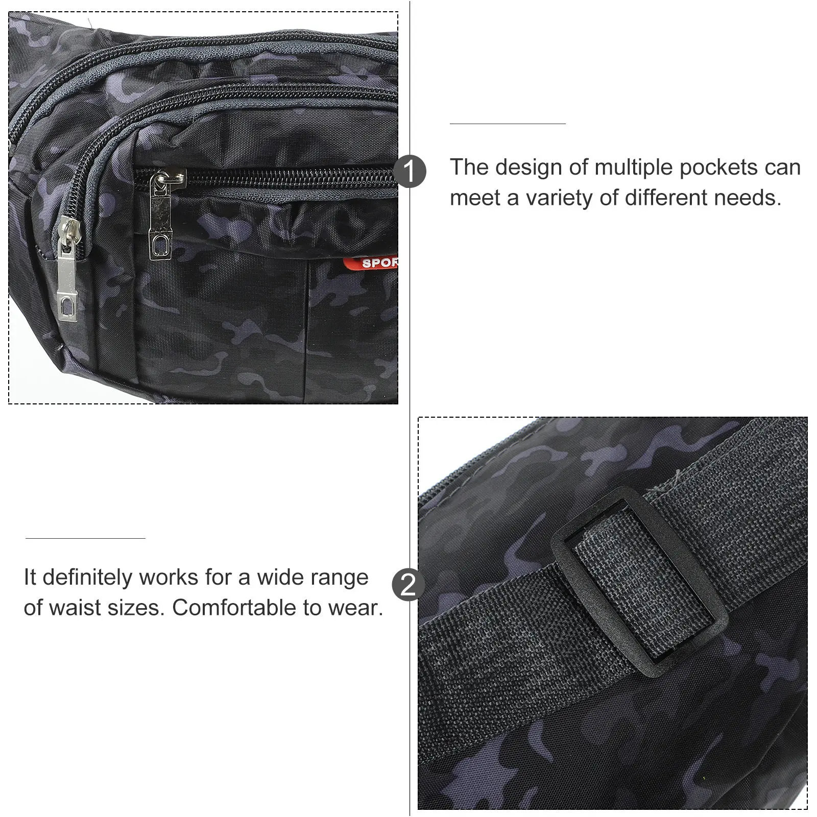 Waist Bag for Running Cycling Hiking Mountain Climbing Outdoor Travel Camping Tactical Sports Fitness Lightweight Compact Design