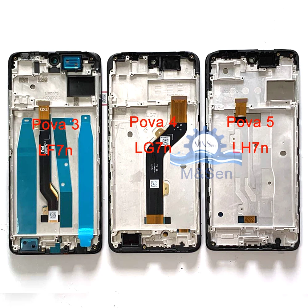 Tested For Tecno Pova 2 Pova 3 Pova 4  Pova 5 Pro 5G LCD Display Touch Digitizer For Infinix Note 10/ 10 Pro 11 Pro X697 Frame