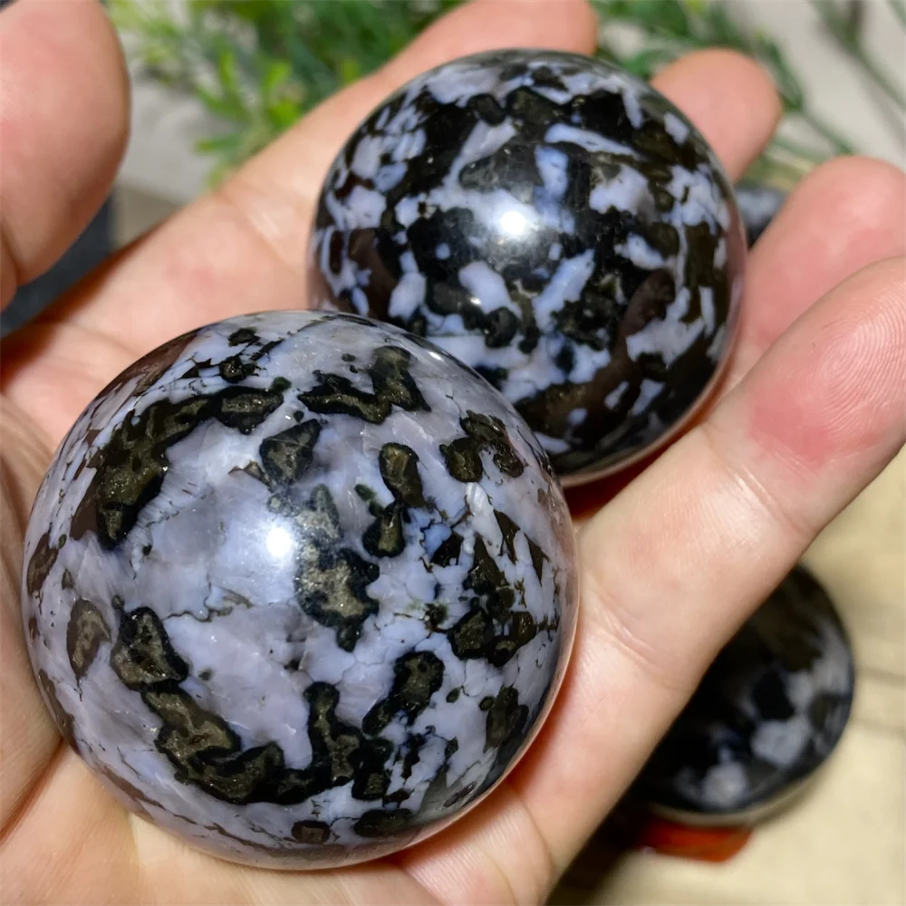 Natural Sphere Ball Crystal Indigo Gabbro Stone Quartz  Craft Reiki Gemstones Stone Minerals Healing Home Decoration