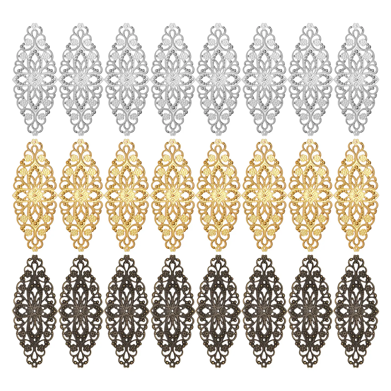 30Pcs Metal DIY Jewelry Pendants Set Golden White Bronze for Necklace Bracelet Earrings Hairpin Keychain Cellphone Decor Anklet