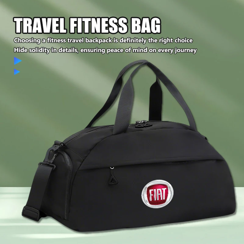 Bolsa Organizadora de Fitness com Logo de Carro, Bolsa de Viagem em Nylon, Bolsa de Armazenamento Transversal para Fiat 500 Grande Punto UNO Tipo Stilo Palio Astra