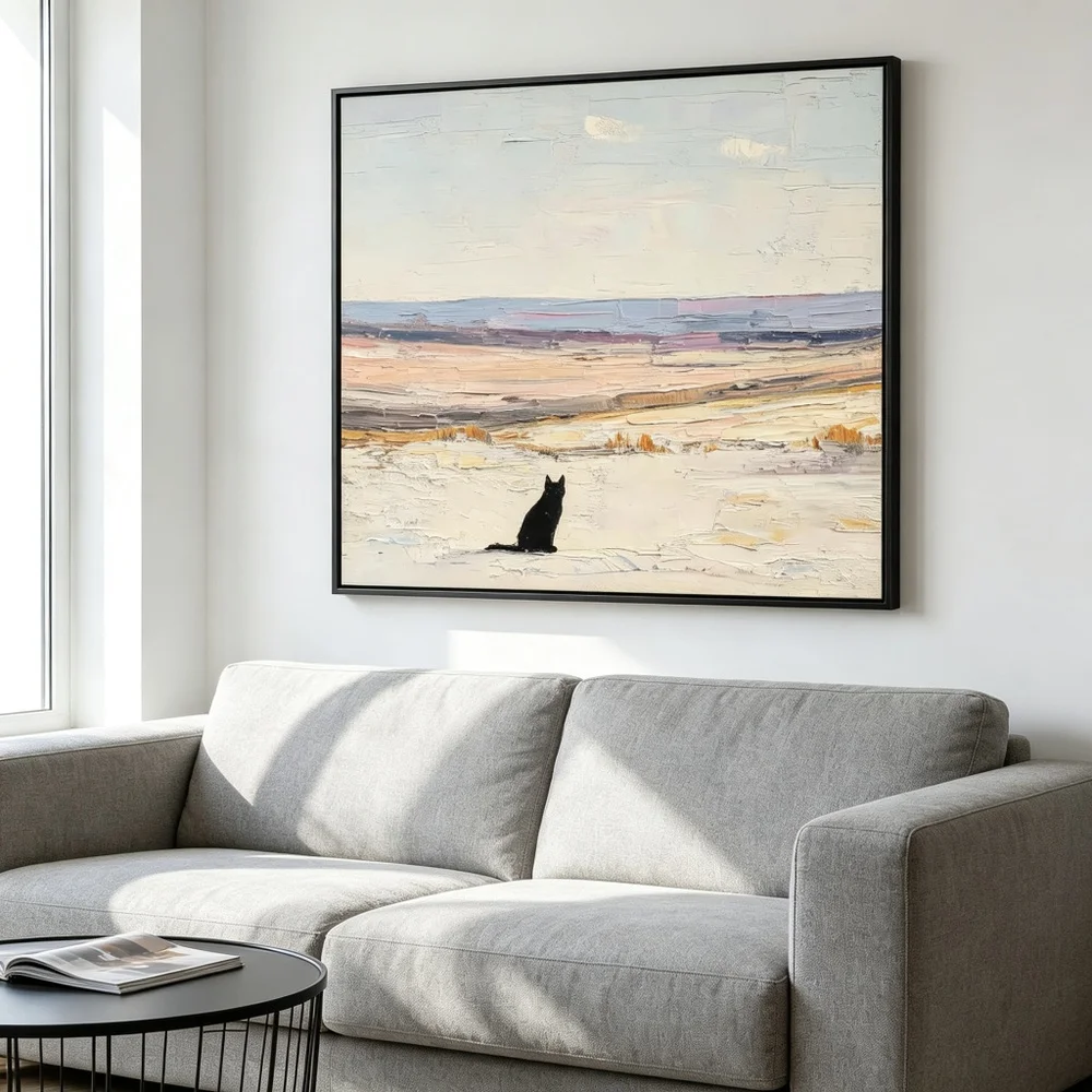 100% Handmade Abstract Oil Painting Original Wall Art Large For Home Living Room Decor, Thick Texture Rural River Canvas Art