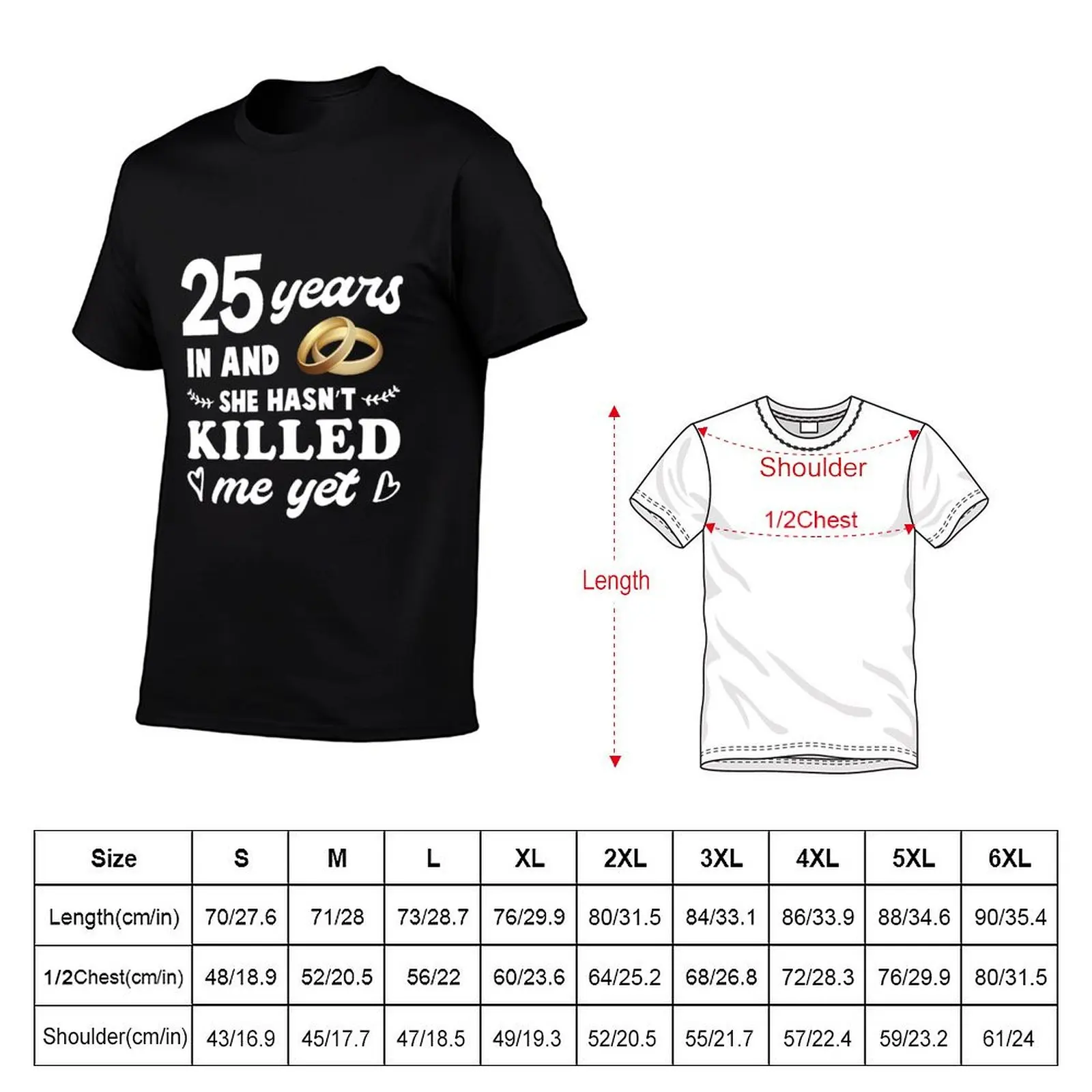Wedding Anniversary Silver Wedding Gift 25 Years Married T-Shirt boys animal print plus size clothes Short sleeve tee men