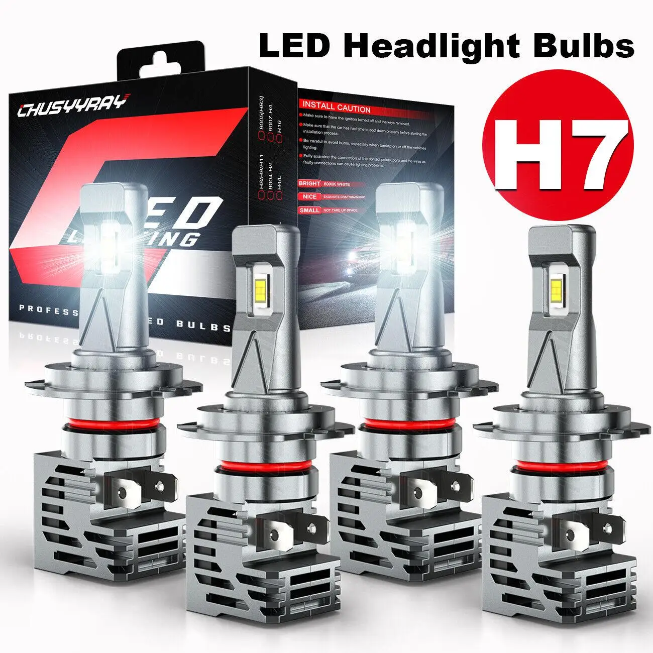 

PCVBMLAUT Car lights 4x H7 LED Headlight Kit High Low Beam For Ram ProMaster 1500 2500 3500 2014-2018 Car accsesories