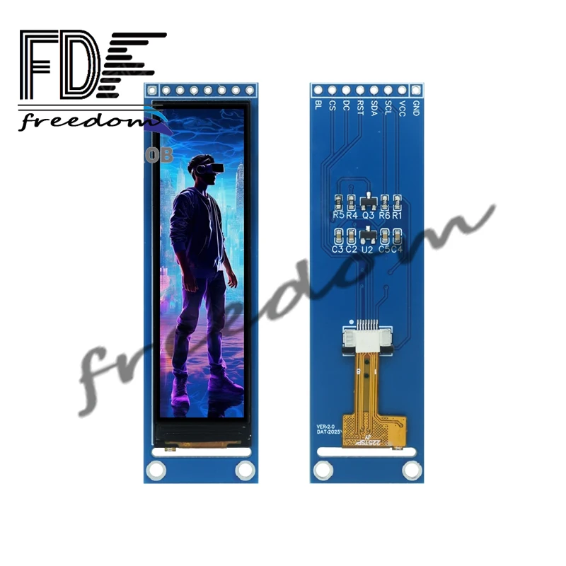 1pcs 새로운 2.25 인치 TFT LCD ST7789 소형 FDF 화면 76*284 모듈 LCD 풀 뷰 SPI 컬러 스크린