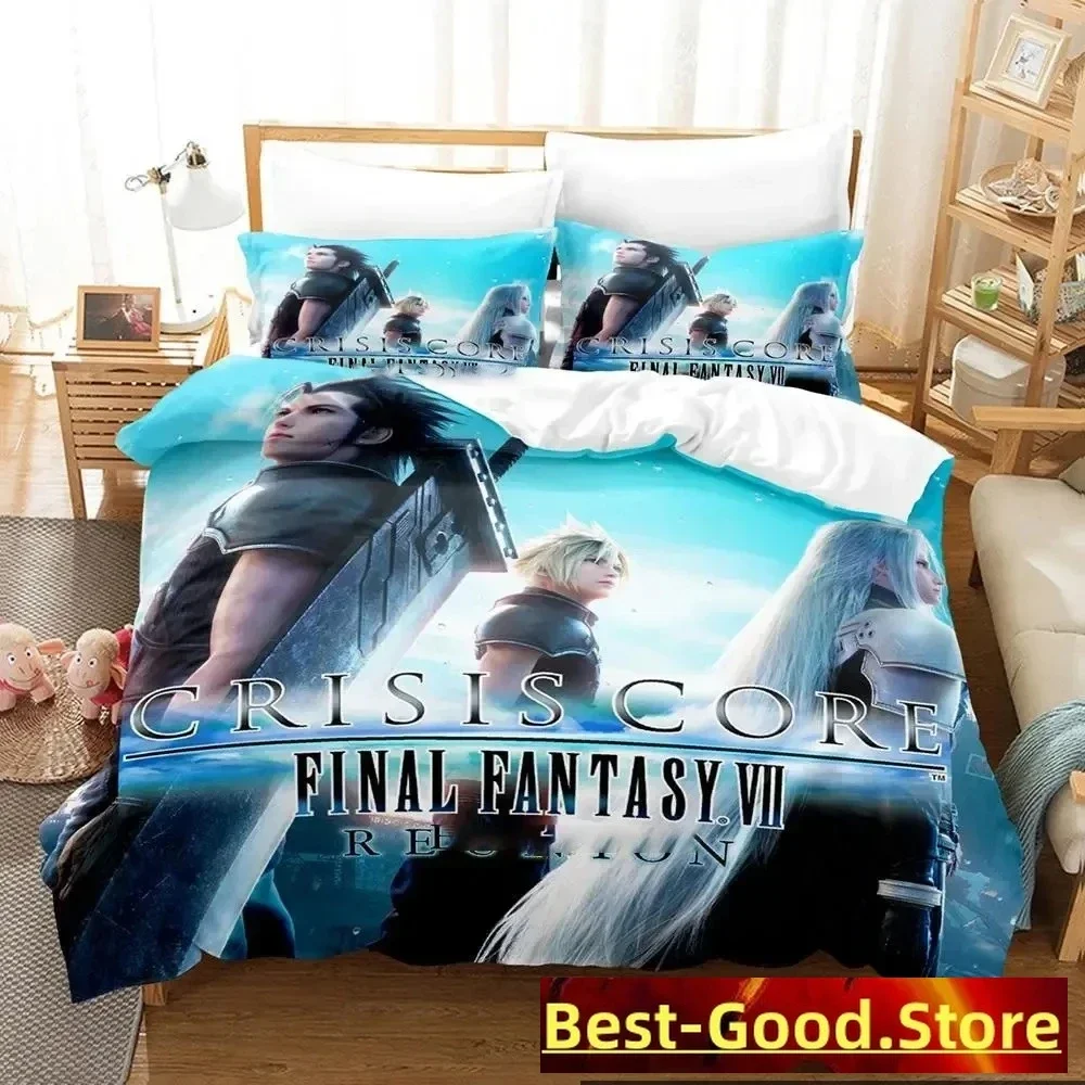 

3D Print Game Crisis Core Final Fantasy VII Bedding Set Boys Girls Twin Queen King Size Duvet Cover Pillowcase Bed boys Adult