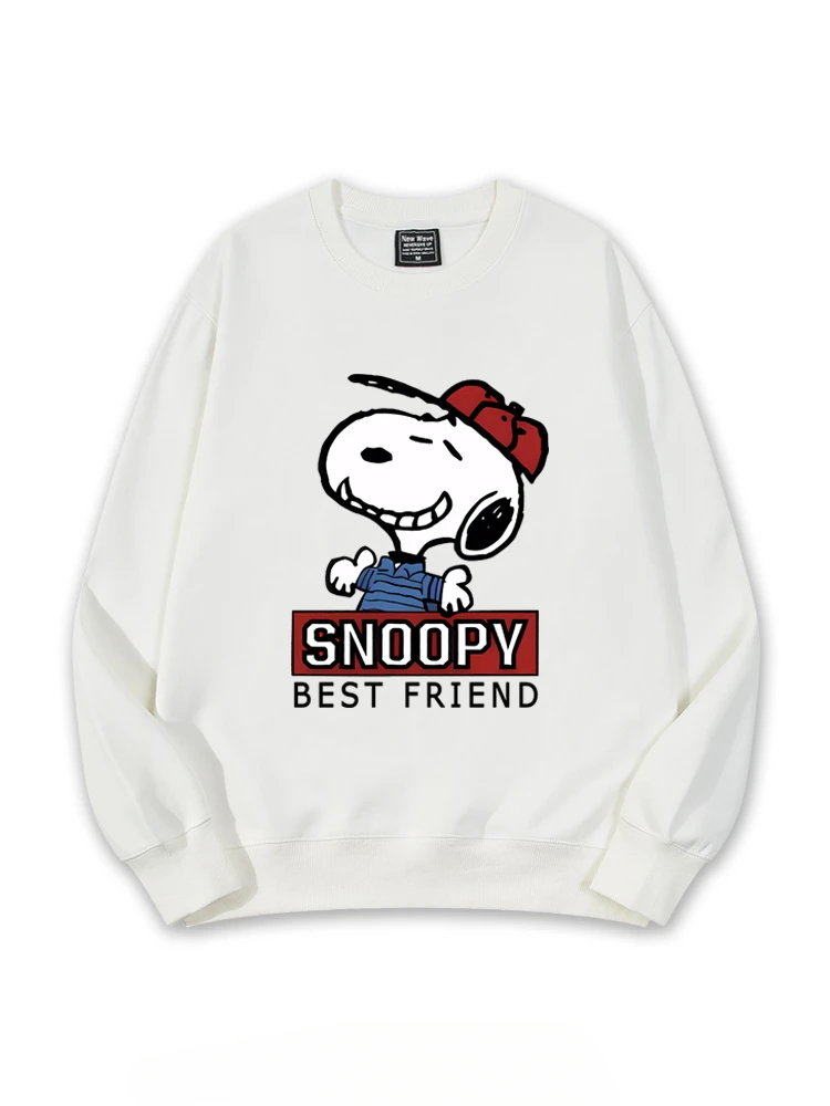 Spring and Autumn New Style Couple\'s clothing pullover Snoopy lovely Cartoon Anime periphery Mens and womens round neck pullover