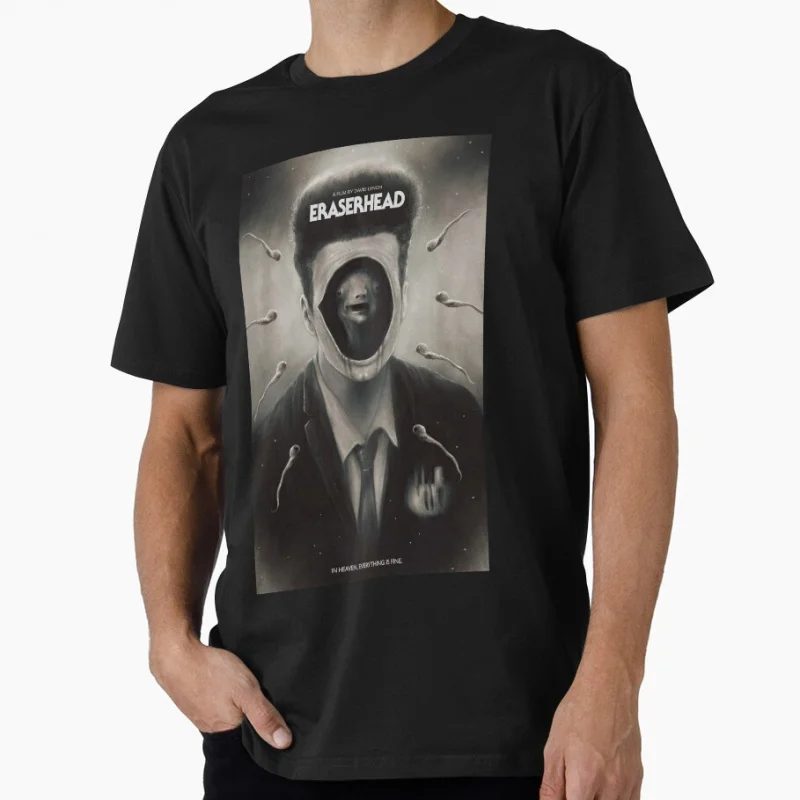 

Strange Lynch 80s horror movie Eraserhead Gift t shirt for fan 100% cotton print Graphic Clothes Men's All size S-6XL top