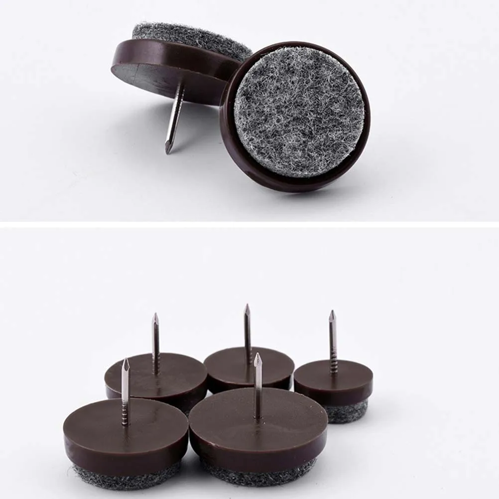 

12pcs Felt Glides Metal Round Chair Gliders Floor Protection Furniture Sliders Parquet Laminate Wood 17Mm Sofa Cabinet