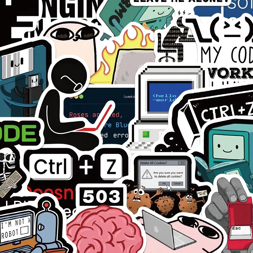 

10/30/50PCS Programming 404 Network Error Cartoon Stickers Graffiti Laptop Car Skateboard Waterproof Cool DIY Sticker Decal Toy