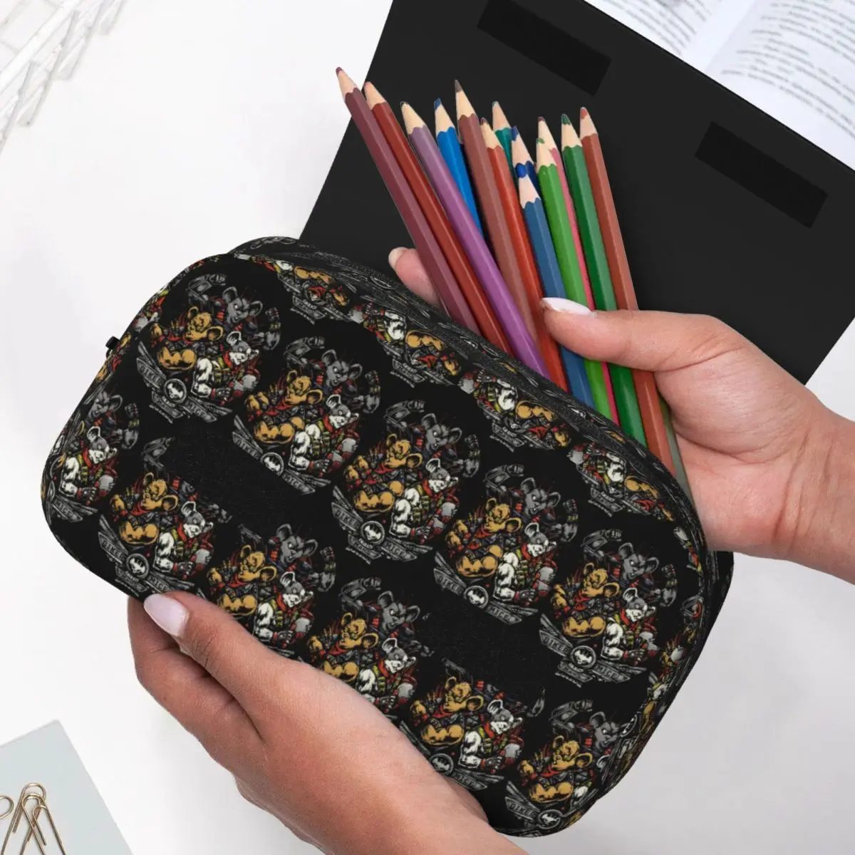 Biker Mice From Mars Pencil Cases Pencil Pouch Hard Shell Leather Large Storage Pen Box Pencil Bag for Kids Gifts view 5