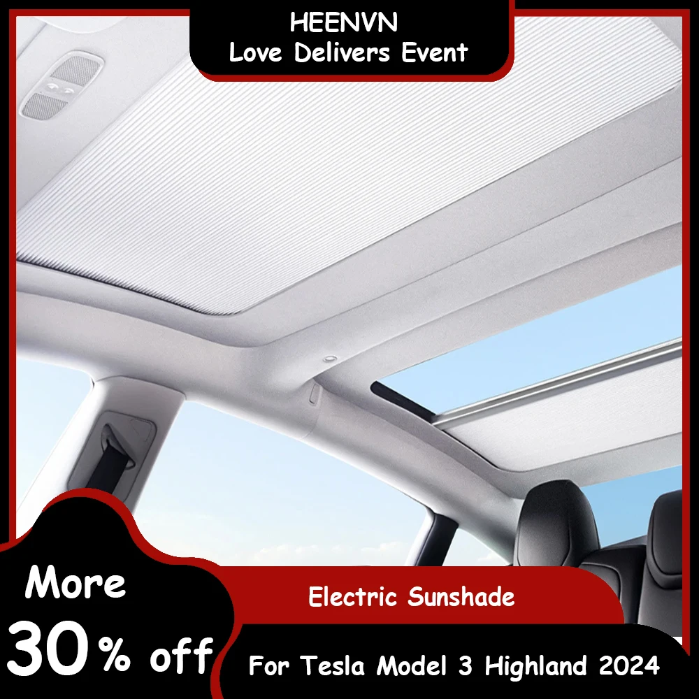 

2024 Electric Sunshade For Tesla Model 3 Highland Sun Roof Skylight Shades For Model 3 Intelligent Auto Interior Accessories