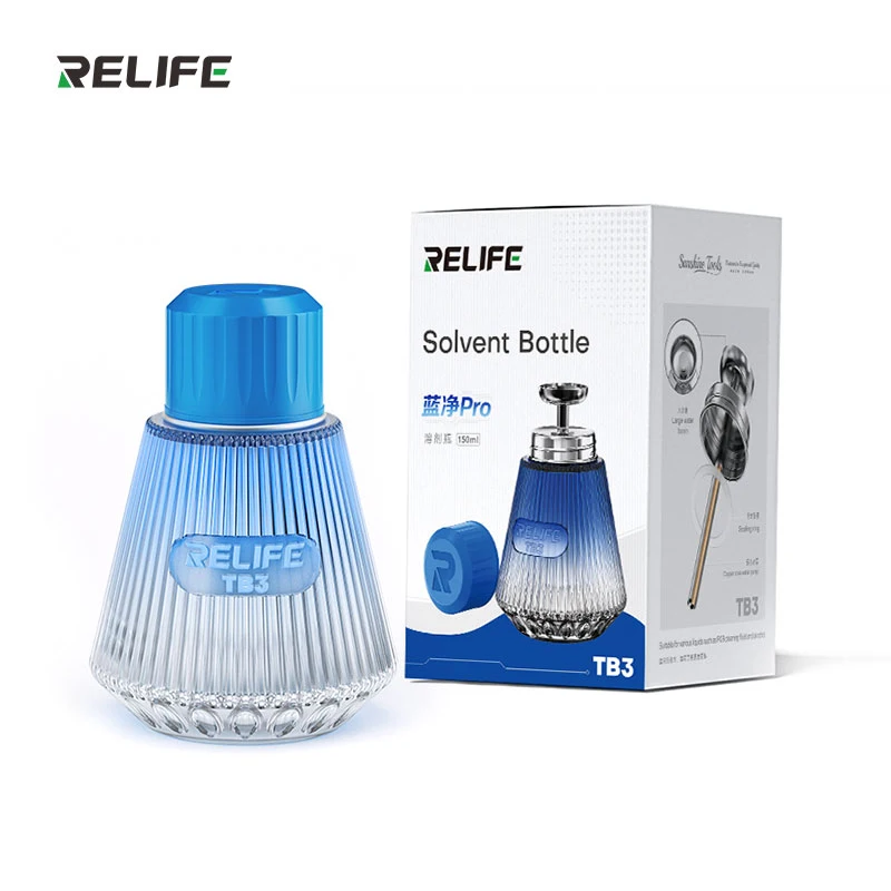 RELIFE TB3 150ML Empty Solvent Glass Bottle Copper Core Pump Large Liquid Tray Triple Leak-proof Empty Bottle