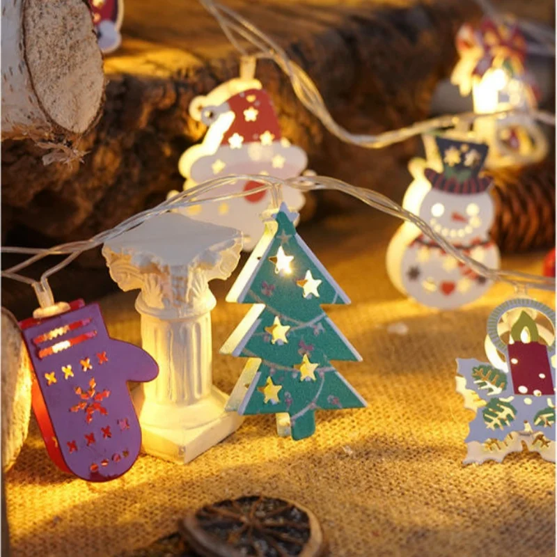 LED Christmas Lights with Santa, Reindeer, Snowman Bells Battery Powered String Lights for Xmas Tree Party New Year Decorations