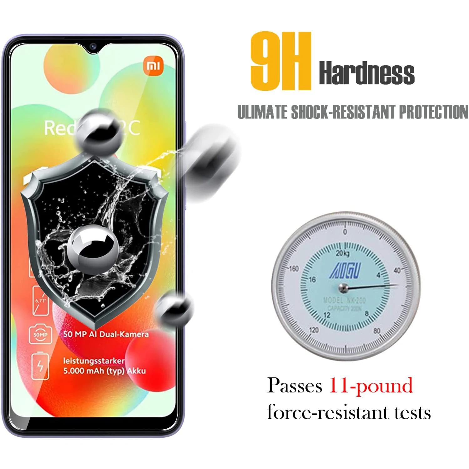 

For Xiaomi Redmi 10C 12C 13C 9H Protection Tempered Glass Film