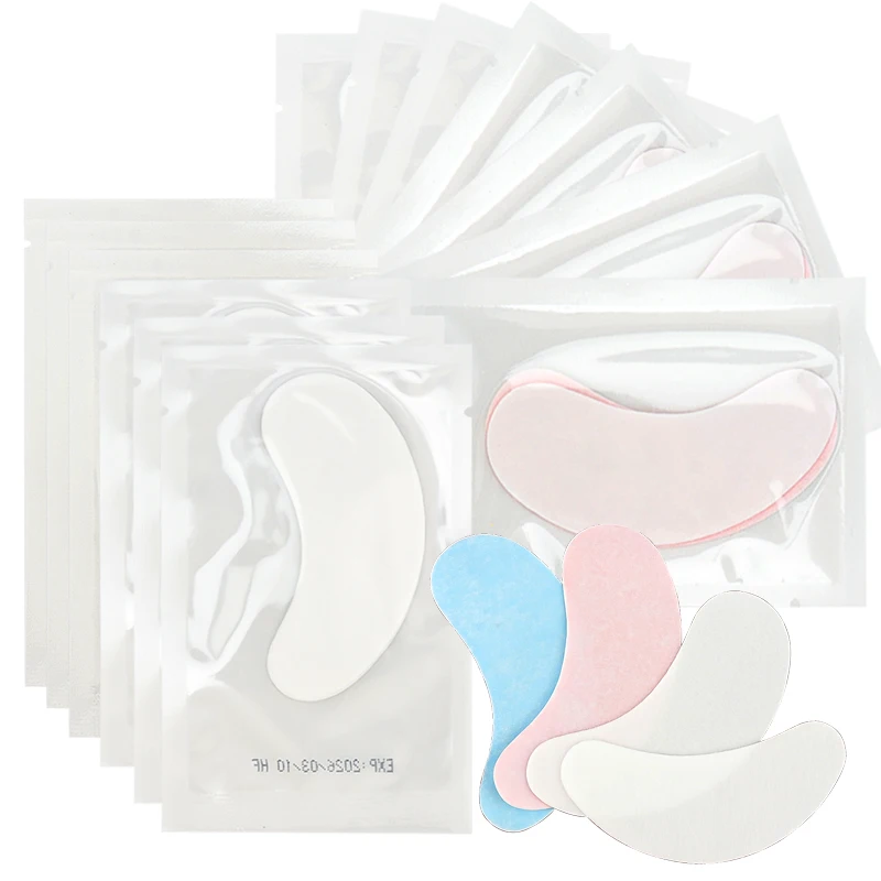 50 pares de hidrogel transparente sob os olhos gel remendo almofadas cílios levantamento papel adesivos extensão dos cílios ferramentas de maquiagem descartáveis