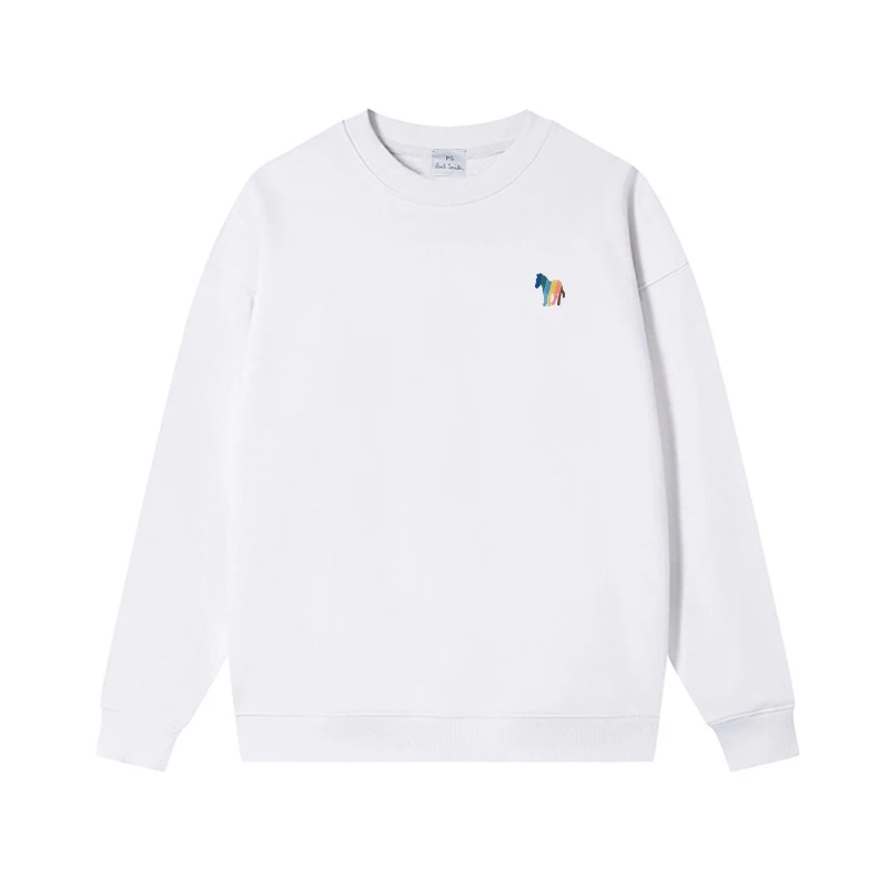 Sweat à capuche brodé petit zèbre pour hommes et femmes, sweat-shirt à col rond, haut de survêtement à manches longues, 100% coton, mode automne et hiver, nouveau