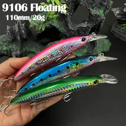 20g 110mm Floating Minnow Lures Long Casting Artificial Hard Baits Pesca Wobblers for Freshwater Bass Swimbait Fishing Equipment