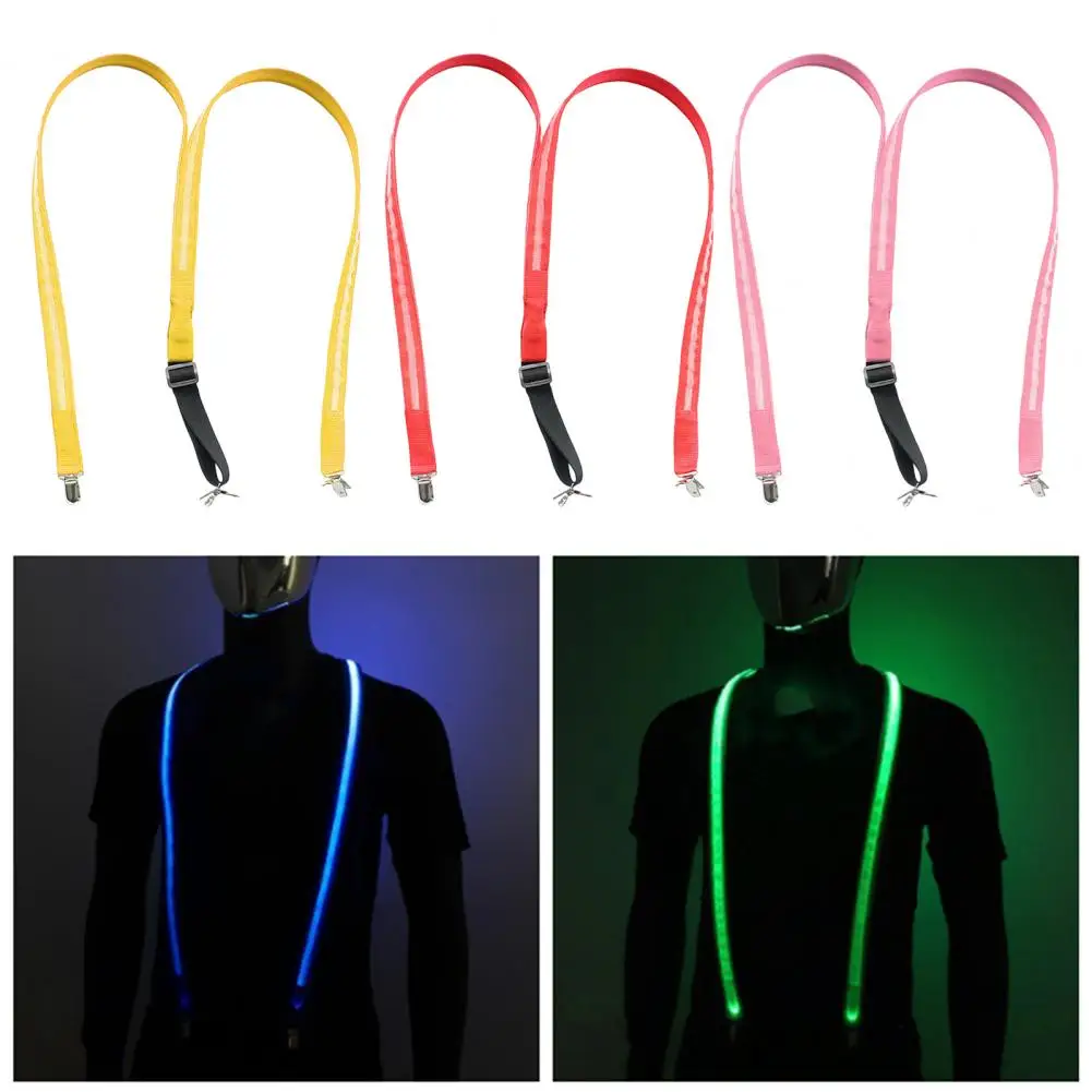Tirantes iluminados para hombres y mujeres, tirantes brillantes LED ajustables en Y, trajes de neón para fiesta Rave, Bar, Selfie, accesorio de Cosplay