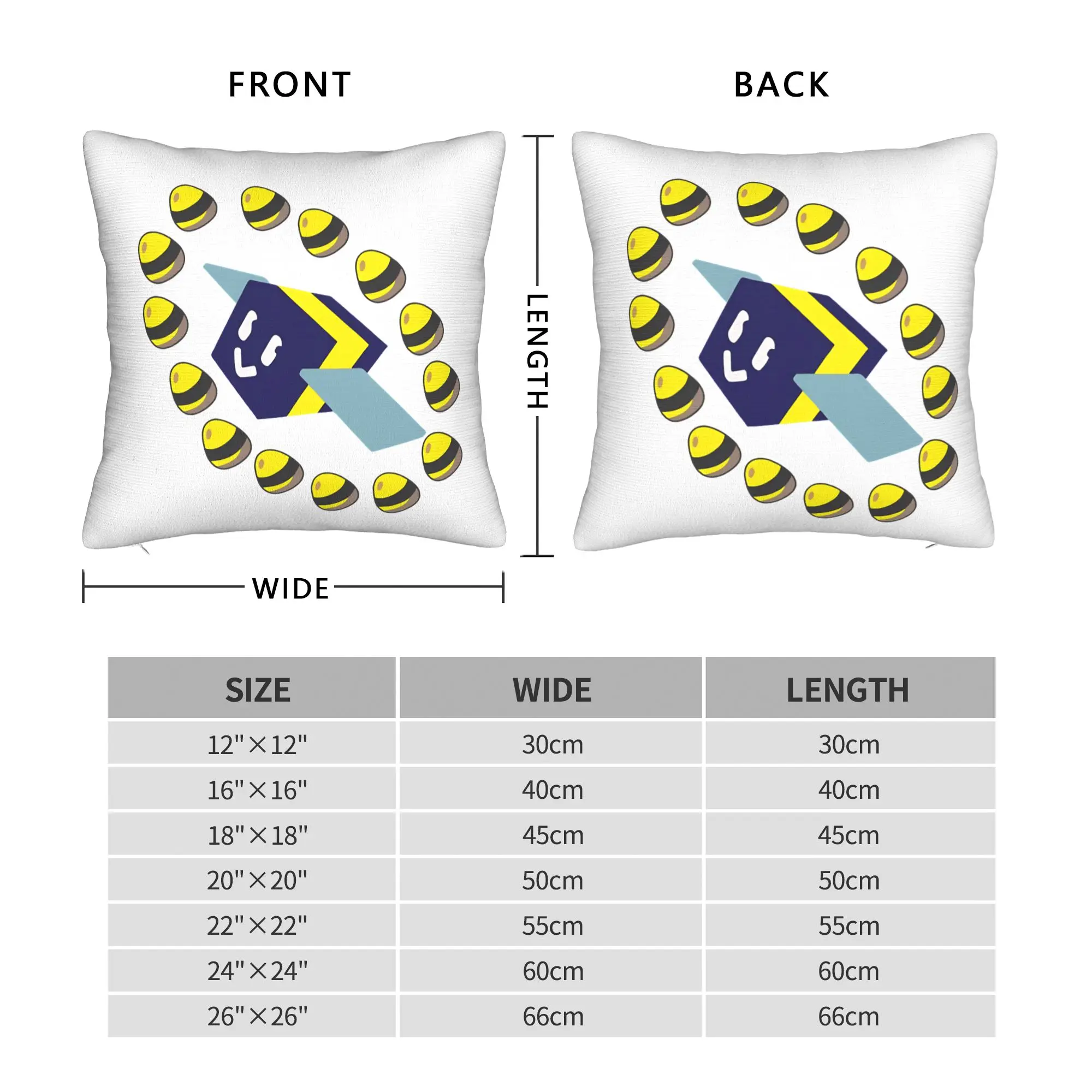 Cute Bee Swarm Simulator                              Square Pillow Case Polyester Cushions for Sofa , Awesome Pillowcase