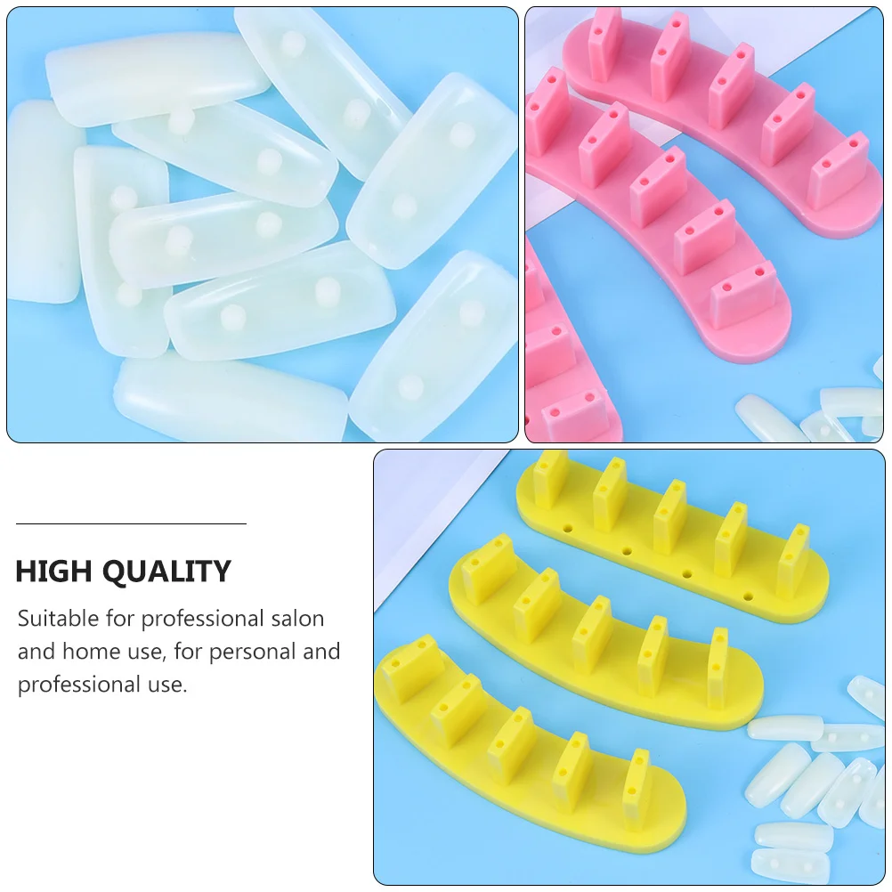 

2 Boxes Nail Art Tip Display Rack Fake Nail Stand Yellow Pink Manicure Practice Tool Kit Manicure Practice Rack